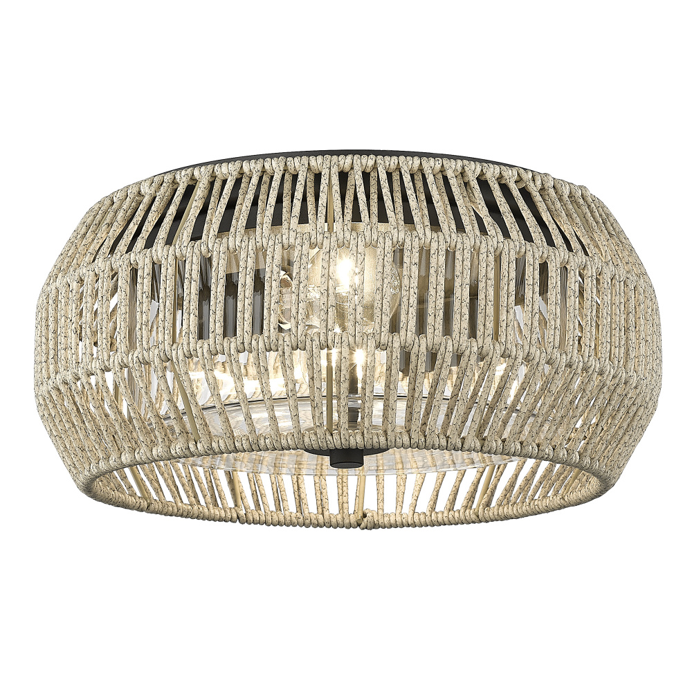 Golden Lighting Seabrooke 2-light Outdoor Ceiling in Natural Black